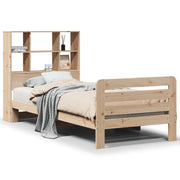 Vetonek Estructura de cama sin colchón madera maciza pino 75x190 cm
