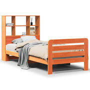 Estructura de cama sin colchón madera maciza marrón 75x190 cm v1150 - Vetonek