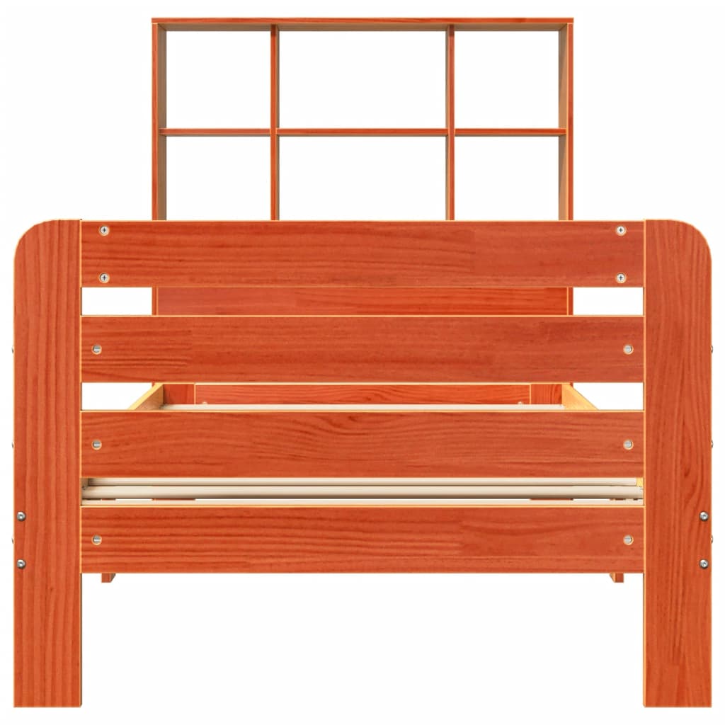 Cadre de lit sans matelas bois massif marron 75x190 cm v1150 - Vetonek