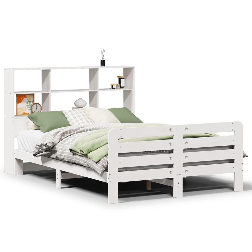 Estructura de cama sin colchón madera maciza blanca 120x190 cm V1204 Vetonek