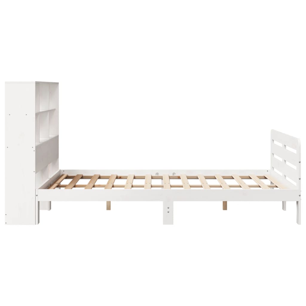 Estructura de cama sin colchón madera maciza blanca 120x190 cm V1204 Vetonek