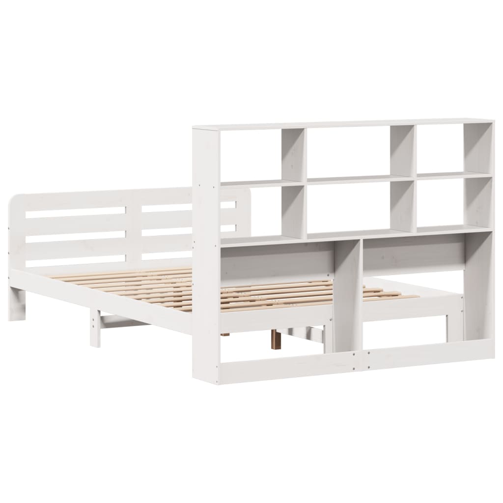 Estructura de cama sin colchón madera maciza blanca 120x190 cm V1204 Vetonek