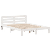 Estructura de cama sin colchón madera maciza blanca 120x190 cm V1204 Vetonek