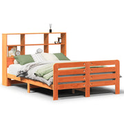 Vetonek Estructura de cama sin colchón madera maciza marrón 120x190 cm