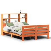 Vetonek Estructura de cama sin colchón madera maciza marrón 135x190 cm