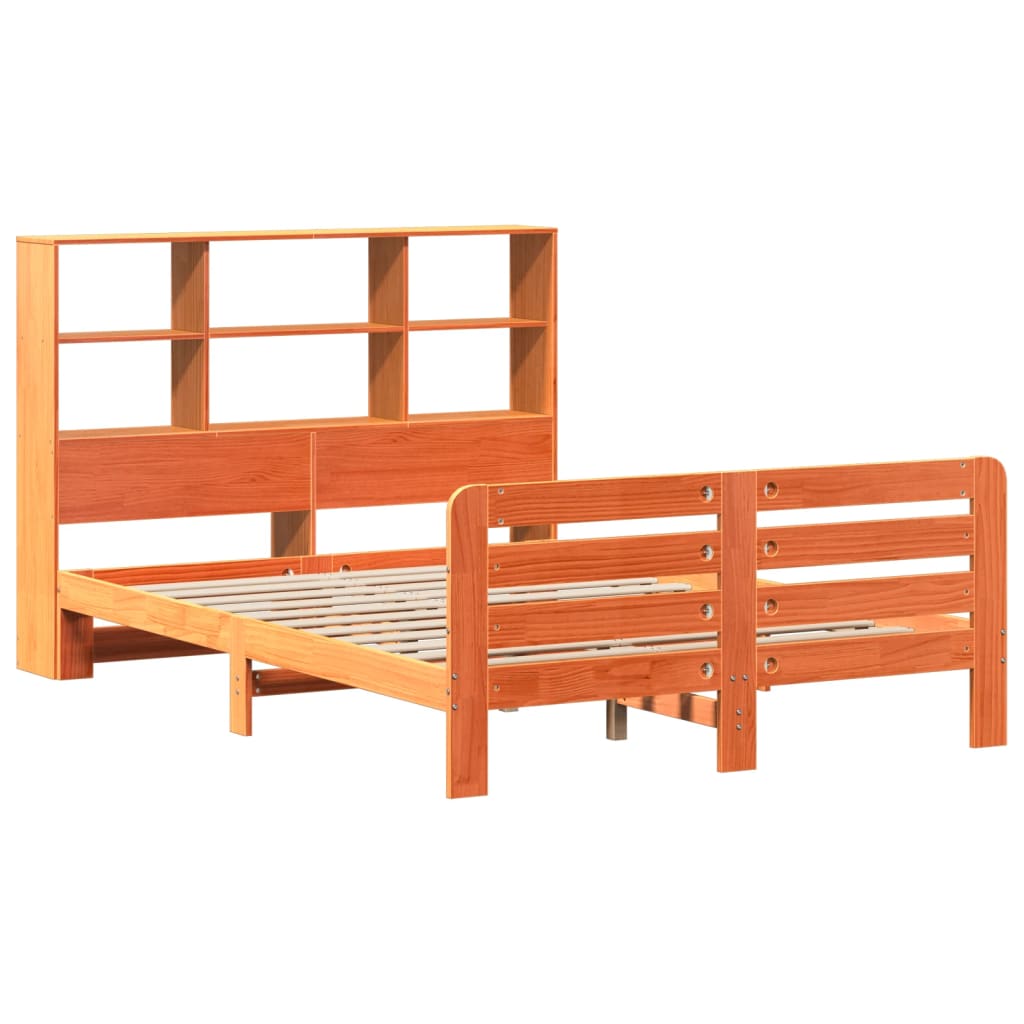 Estructura de cama sin colchón madera maciza marrón 135x190 cm v1242 - Vetonek