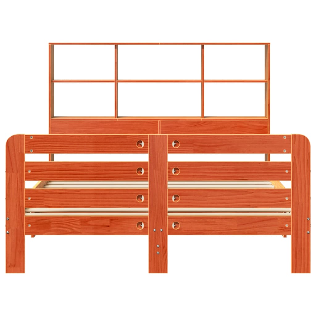 Estructura de cama sin colchón madera maciza marrón 135x190 cm v1242 - Vetonek