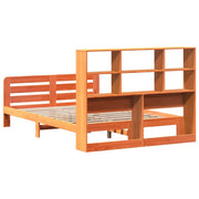 Estructura de cama sin colchón madera maciza marrón 135x190 cm v1242 - Vetonek