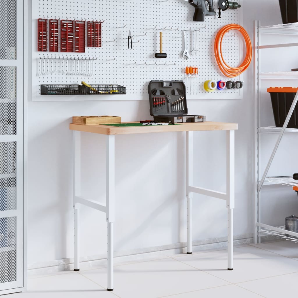 Etabli en bois de hêtre massif 100x(55-60)x(73-99.5) cm V2201 Vetonek