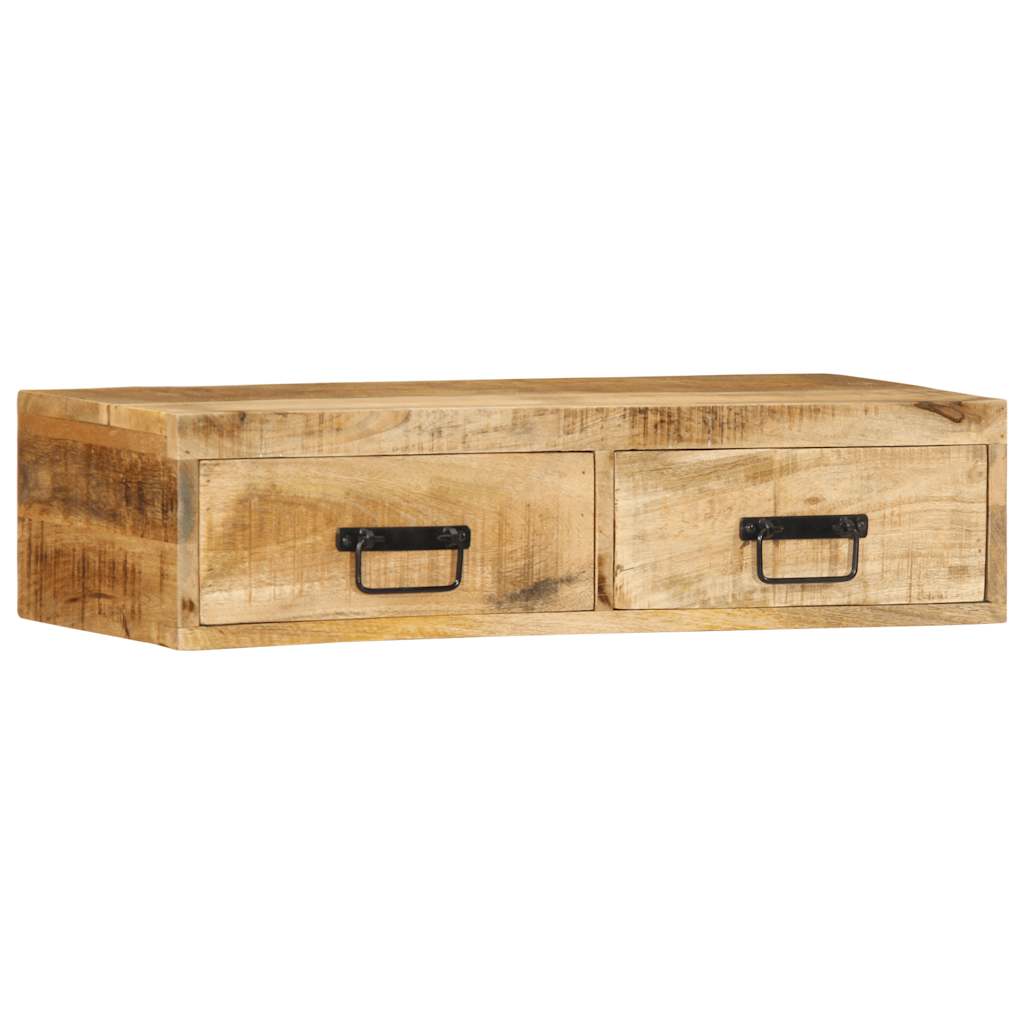 Vetonek Mueble de TV de pared madera maciza de mango rugosa 80x30x19 cm