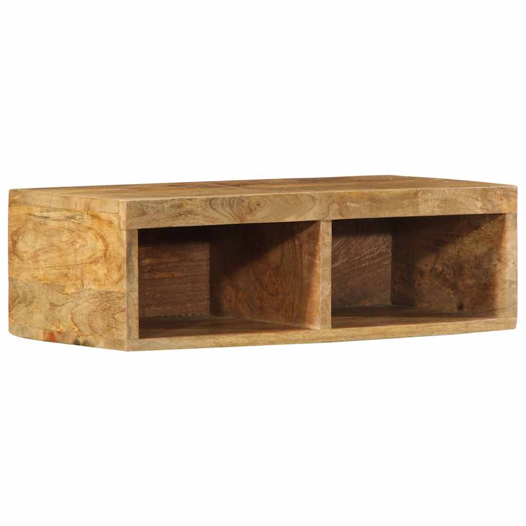 Vetonek Mueble de TV de pared madera maciza de mango rugosa 60x30x19 cm