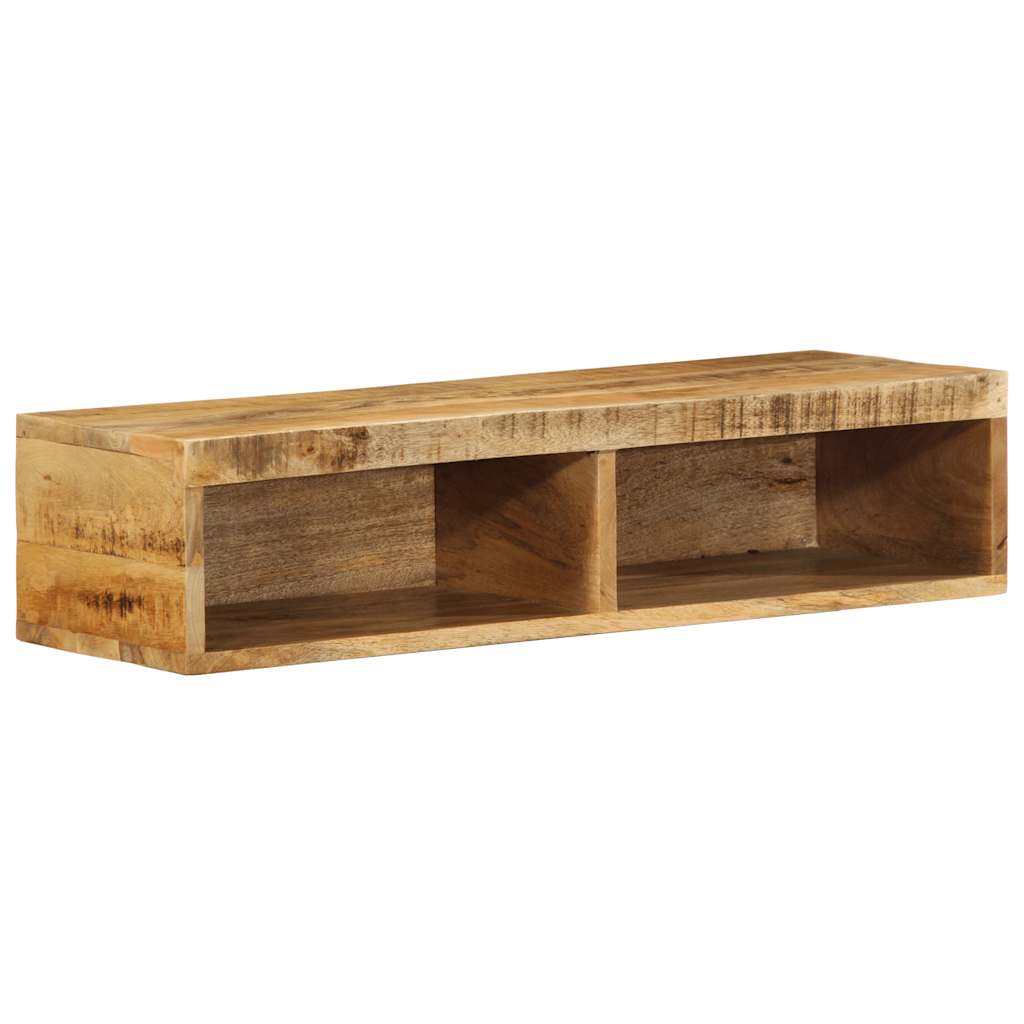 Vetonek Mueble de TV de pared madera maciza de mango rugosa 80x30x19 cm