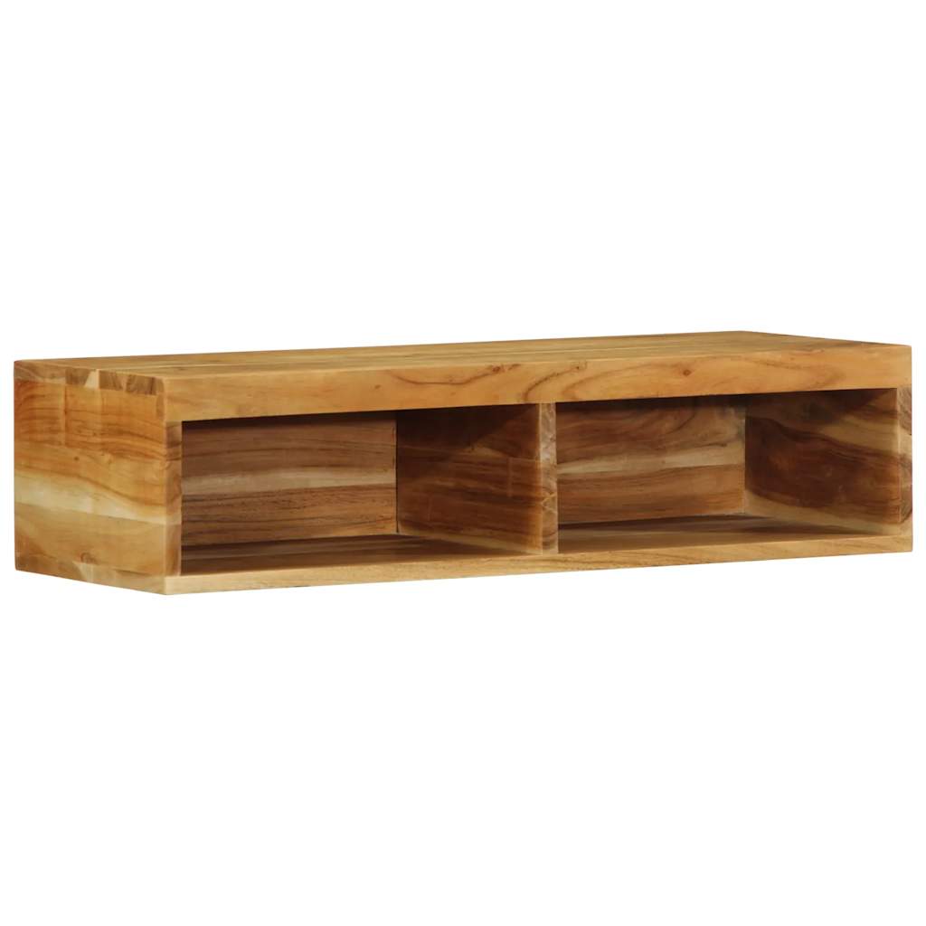 Vetonek Mueble de TV de pared madera maciza de acacia 80x30x19 cm