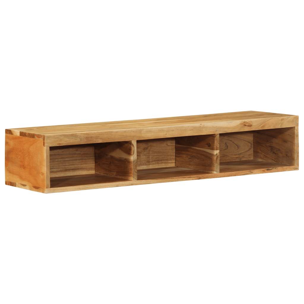 Vetonek Mueble de TV de pared madera maciza de acacia 100x30x19 cm