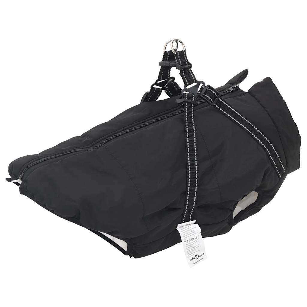 Vetonek Abrigo para perro con arnés impermeable reflectante 5XL negro