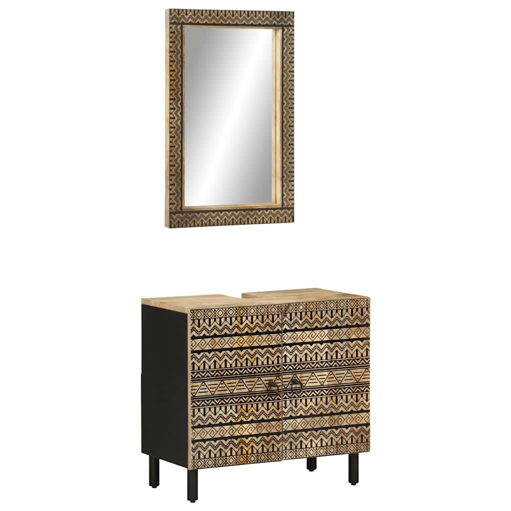 Conjunto de muebles de baño 2 piezas madera maciza de mango v5288 Vetonek