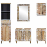 Conjunto de muebles de baño 5 piezas madera maciza de mango V5370 Vetonek