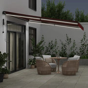 Automatic retractable awning with burgundy LED lights 400x300 cm V6513 Vetonek