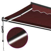 Automatic retractable awning with burgundy LED lights 400x300 cm V6513 Vetonek