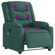 Sillón reclinable de masaje eléctrico tela verde oscuro v7190 Vetonek