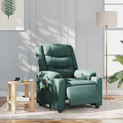 Vetonek Sillón reclinable de masaje eléctrico tela verde oscuro
