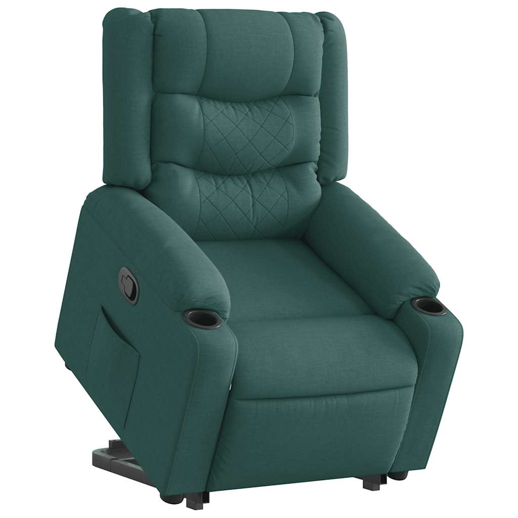 Vetonek Sillón reclinable elevable tela verde oscuro