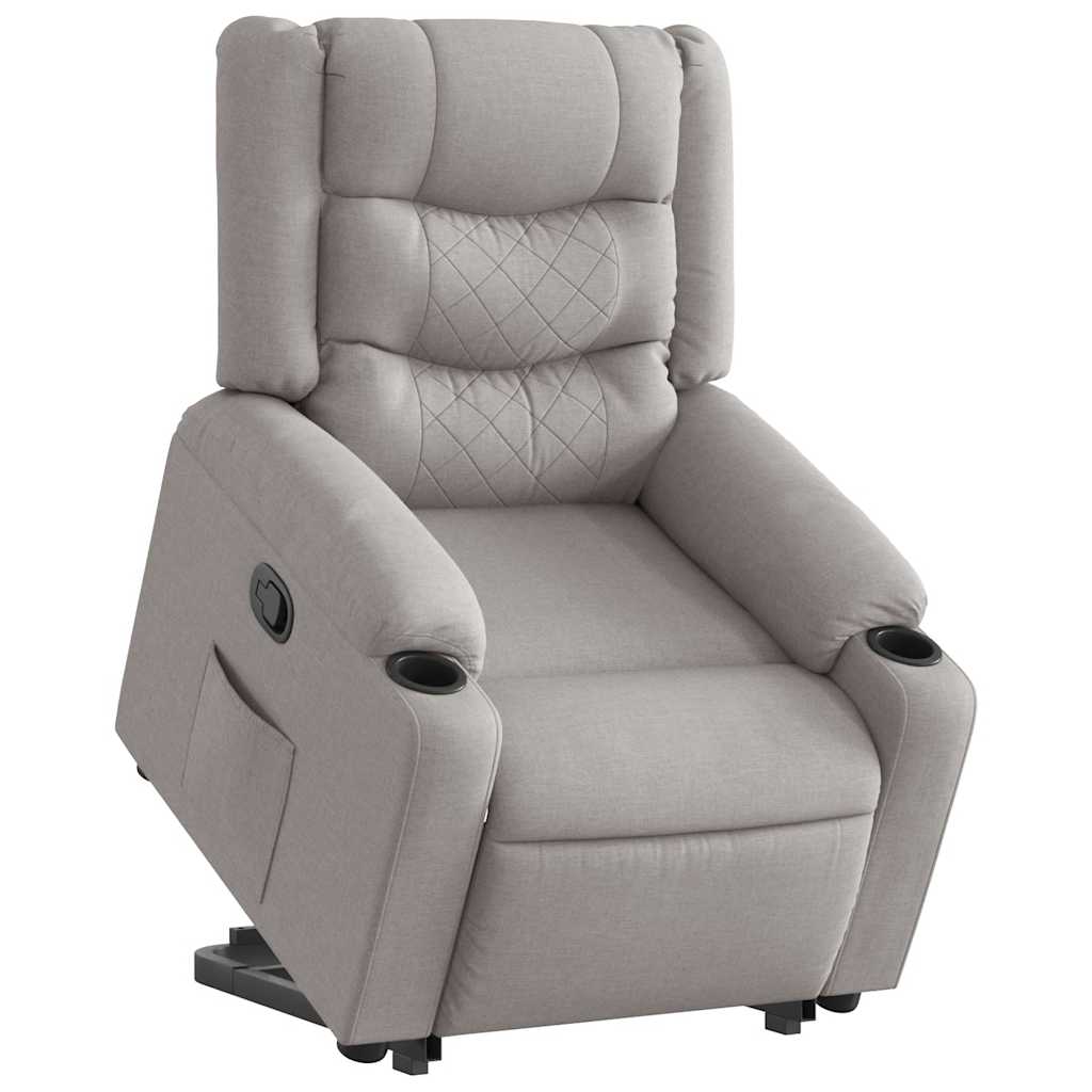 Vetonek Sillón reclinable elevable de tela gris nube