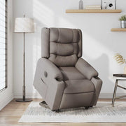 Sillón eléctrico reclinable elevable de tela gris taupe V7411 Vetonek