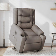 Sillón eléctrico reclinable elevable de tela gris taupe V7411 Vetonek
