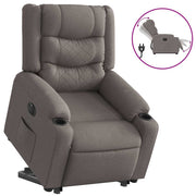 Sillón eléctrico reclinable elevable de tela gris taupe V7411 Vetonek