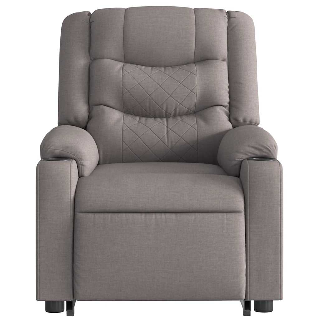 Sillón eléctrico reclinable elevable de tela gris taupe V7411 Vetonek