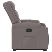 Sillón eléctrico reclinable elevable de tela gris taupe V7411 Vetonek