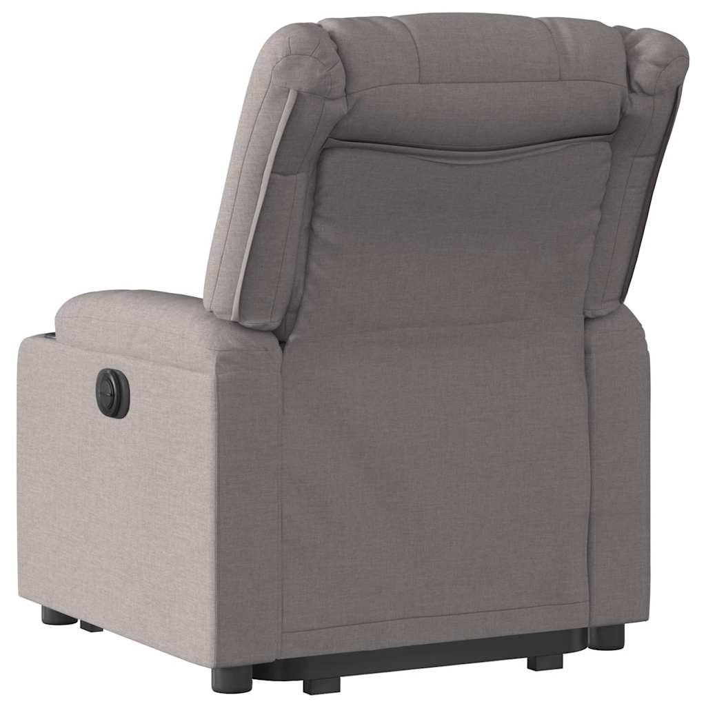Sillón eléctrico reclinable elevable de tela gris taupe V7411 Vetonek