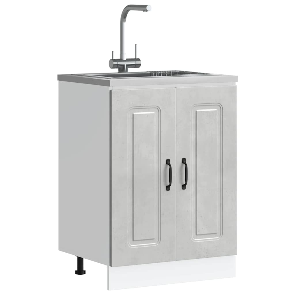 Vetonek Mueble bajo para fregadero Kalmar gris hormigón 60x46x81,5 cm