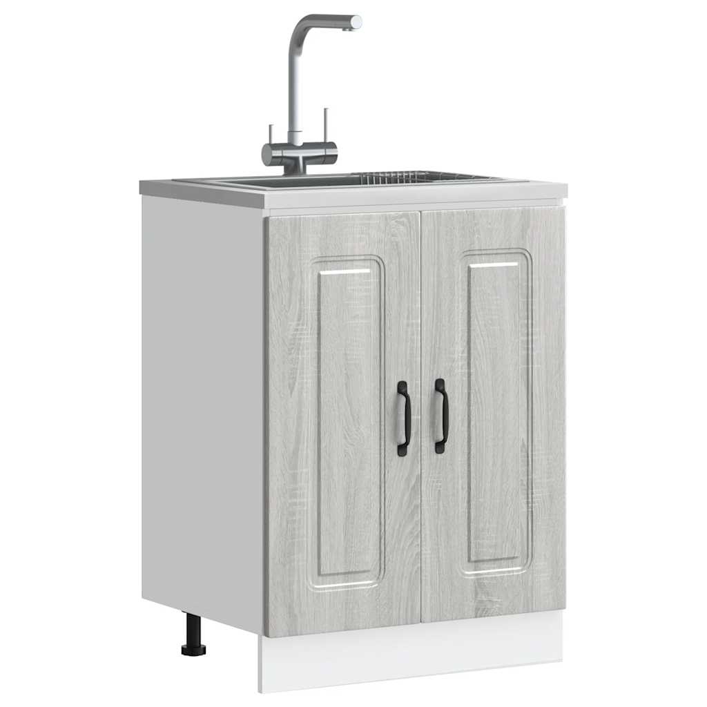 Vetonek Mueble bajo para fregadero Kalmar gris sonoma 60x46x81,5 cm