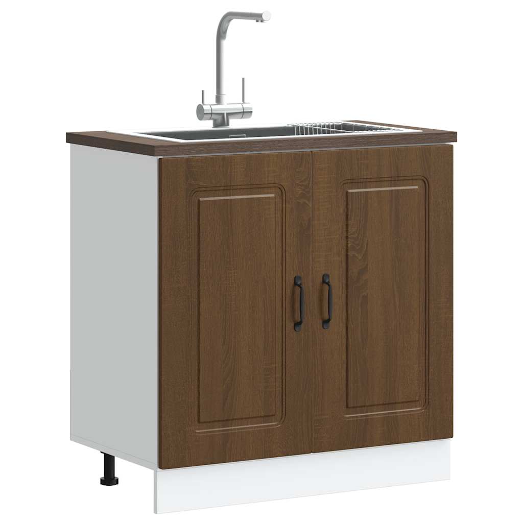 Vetonek Mueble bajo para fregadero Kalmar roble marrón 80x46x81,5 cm