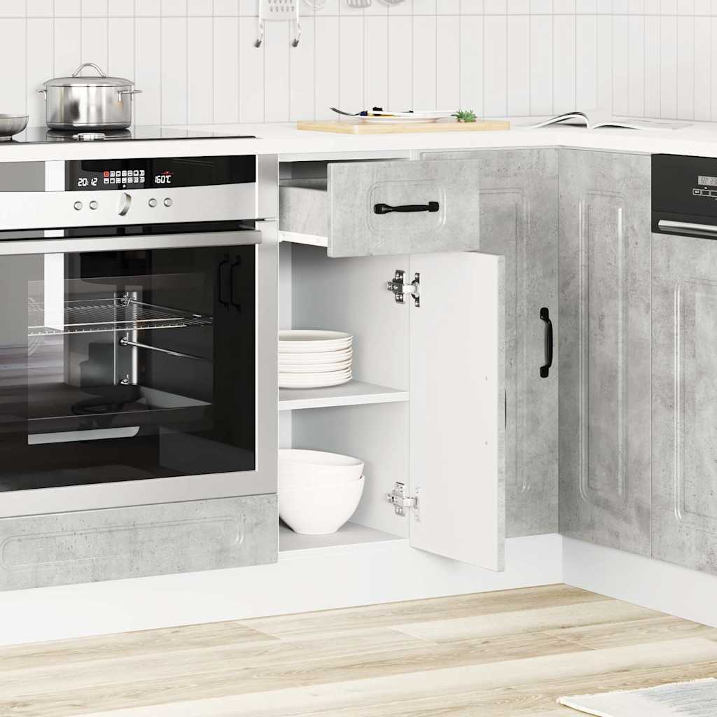 Kalmar Low Kitchen Furniture Grey Engineering Wood