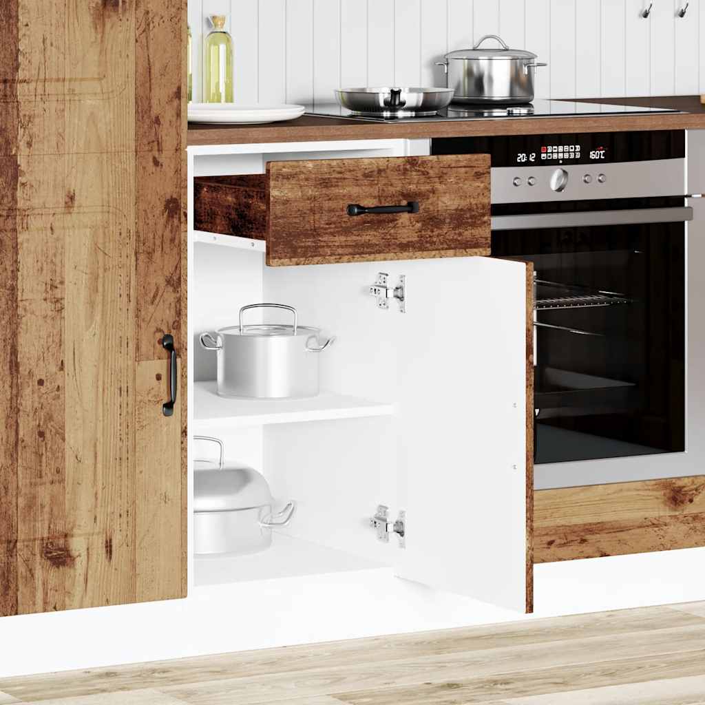 Mueble bajo de cocina Kalmar de madera antigua de ingeniería