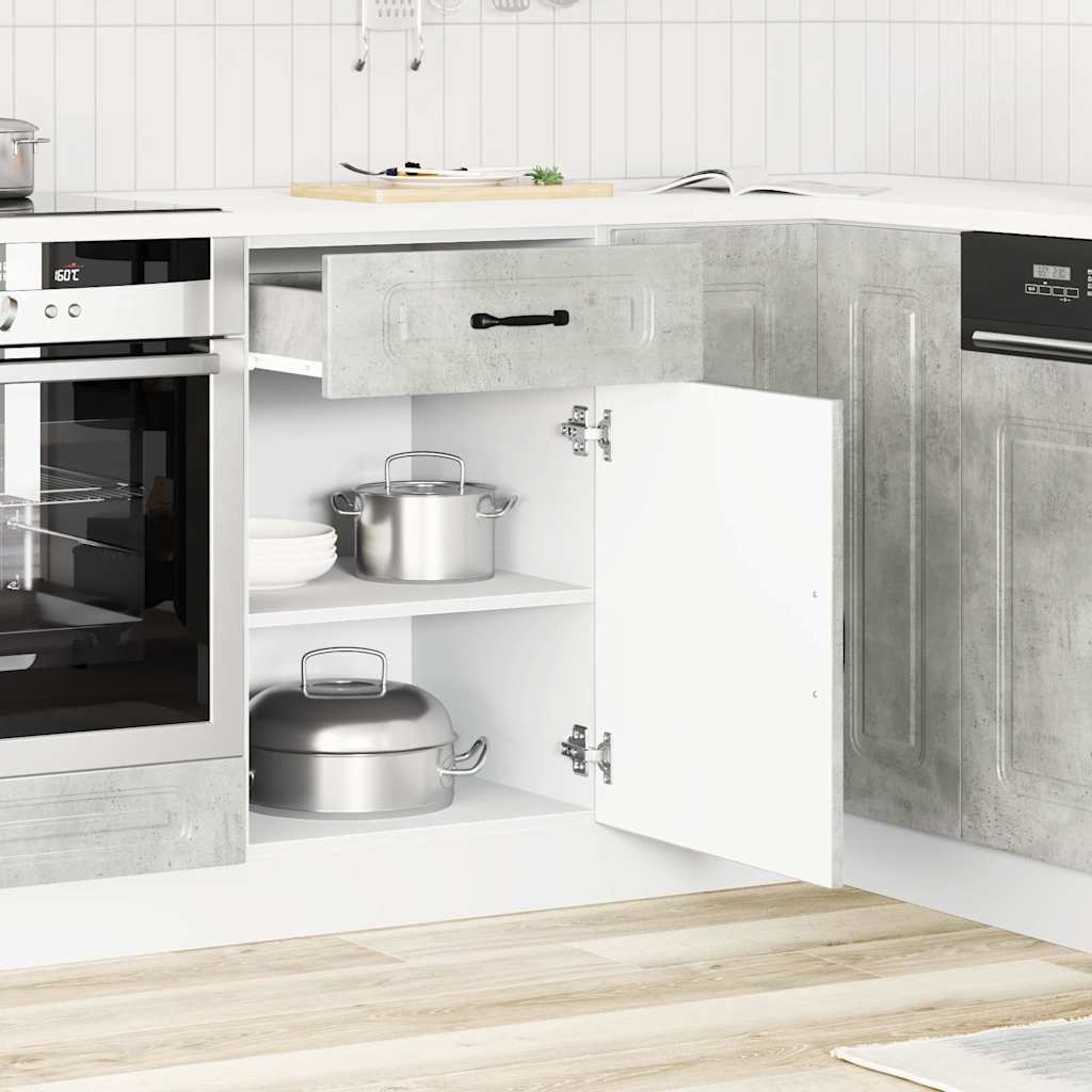 Kalmar Low Kitchen Furniture Grey Engineering Wood