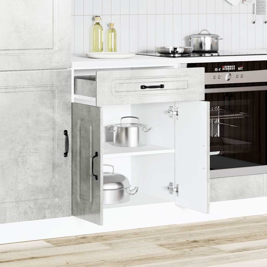 Kalmar Low Kitchen Furniture Grey Engineering Wood