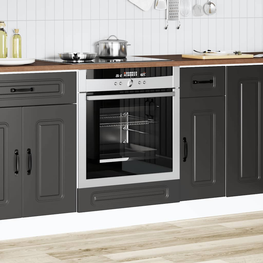 Mueble de horno Kalmar negra madera reconstituida