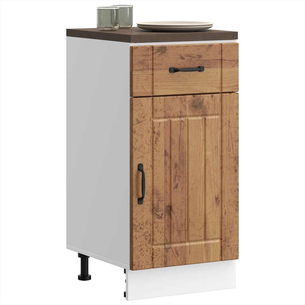 Low kitchen furniture Lucca Vieja wood