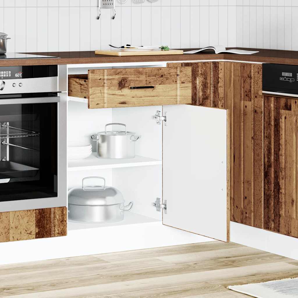 Low kitchen furniture Lucca Vieja wood