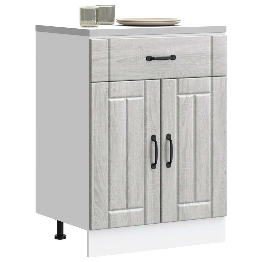 Vetonek Mueble bajo de cocina Lucca madera contrachapada gris sonoma