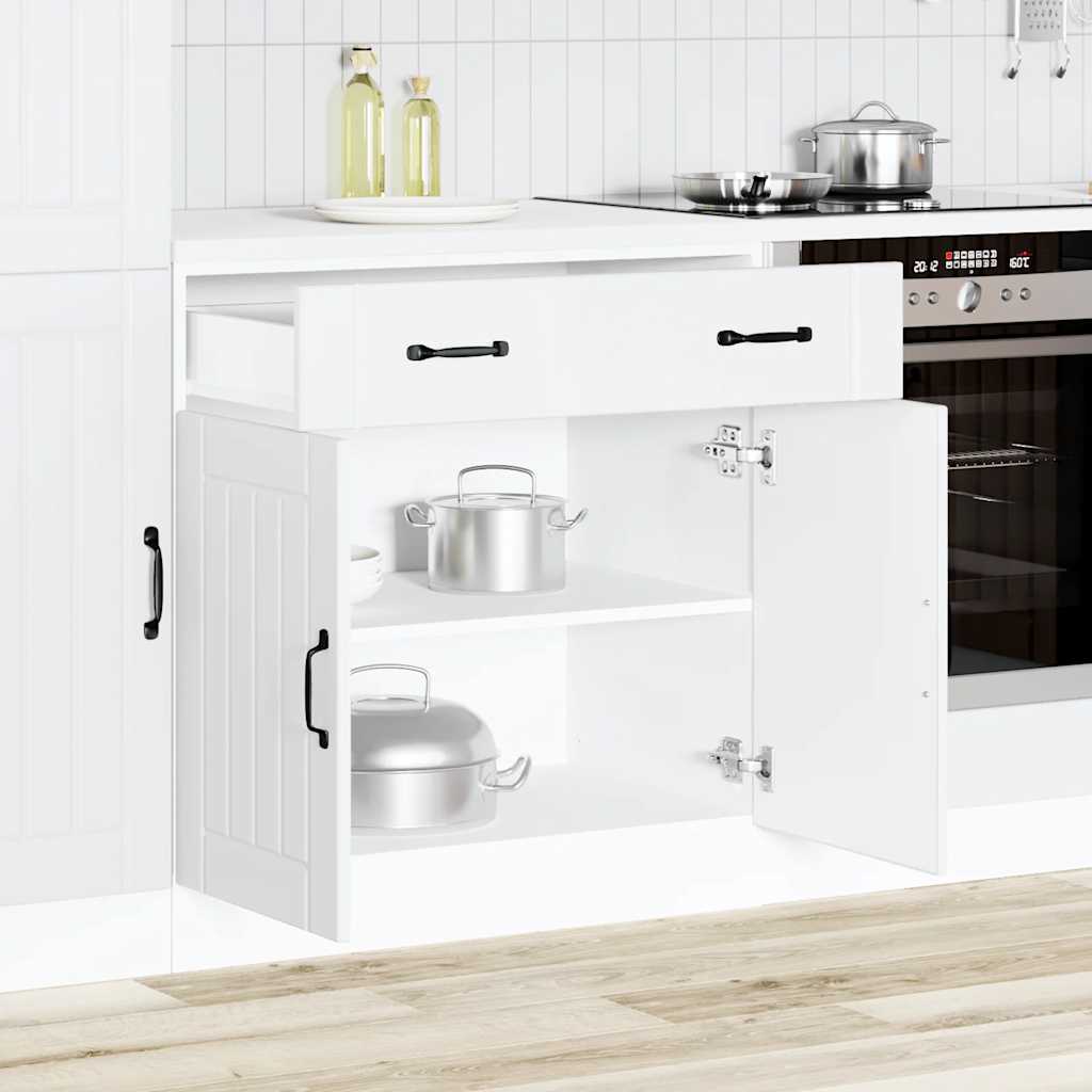 Vetonek Mueble bajo de cocina Lucca madera de ingeniería blanca