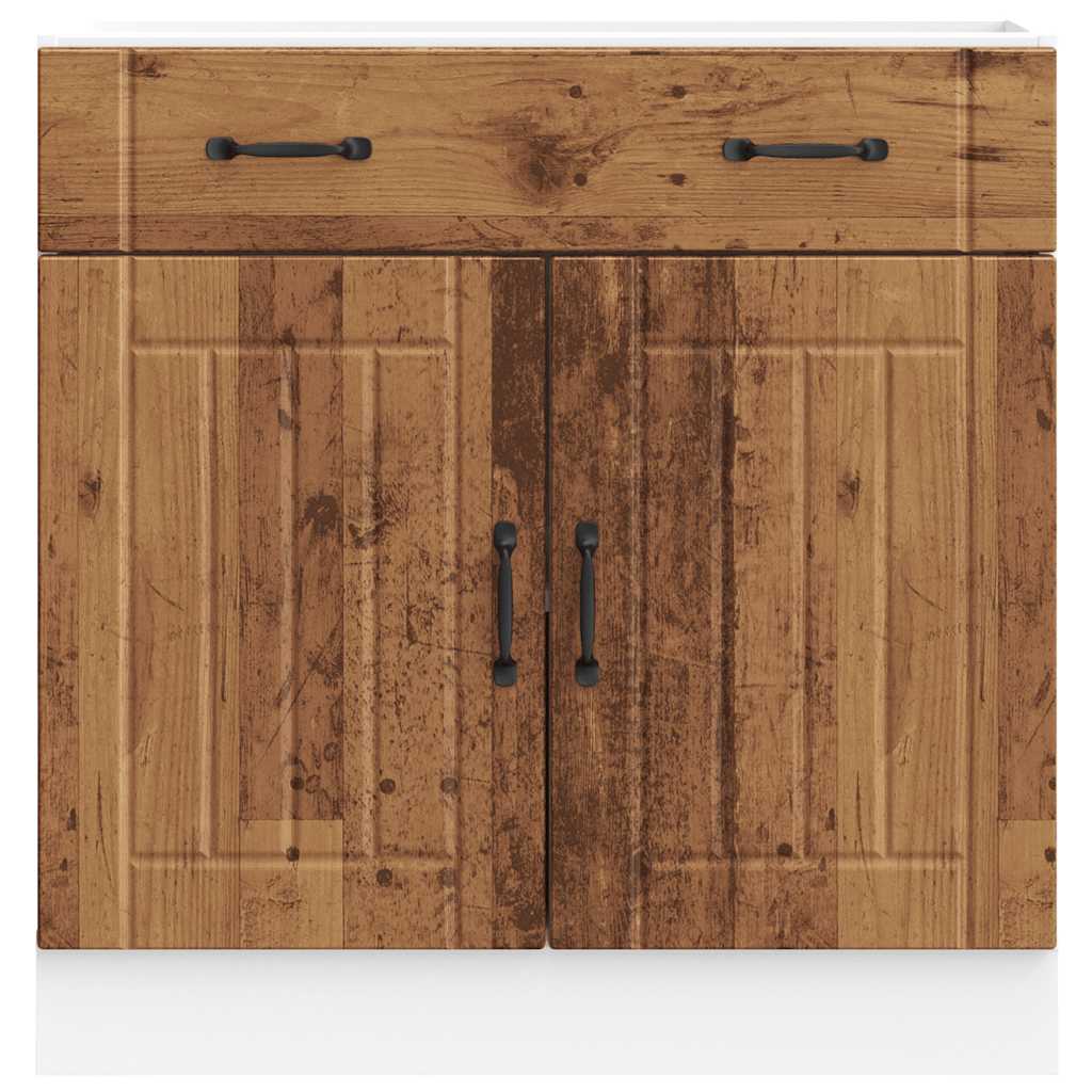 Low kitchen furniture Lucca Vieja wood