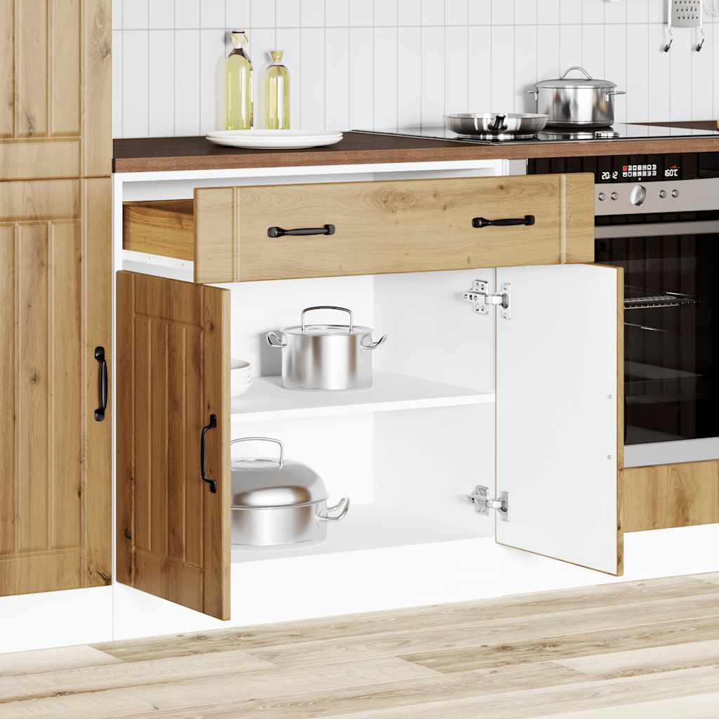 Vetonek Mueble bajo de cocina Lucca roble artesanal