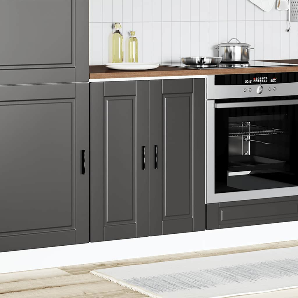 Mueble bajo de cocina Porto madera negro