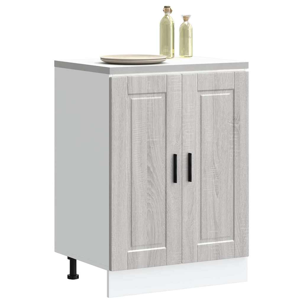 Vetonek Mueble bajo de cocina porto gris sonoma madera reconstituida