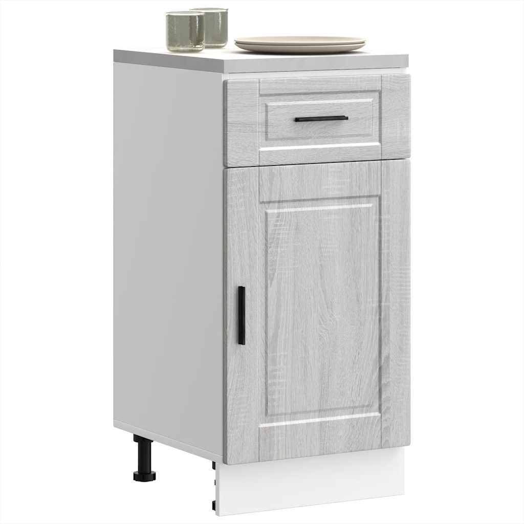 Vetonek Mueble bajo de cocina porto gris sonoma madera reconstituida